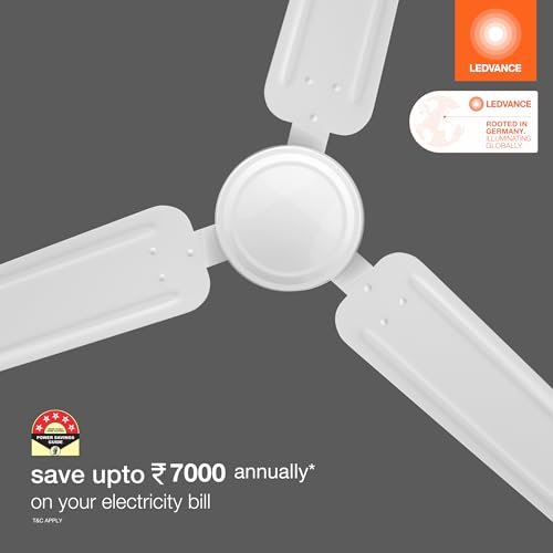 LEDVANCE Aero Master Neo 1200mm Ceiling Fan for Living Room | BLDC Fan | BEE Star Rated Energy Efficient Fan | 2X Runtime on Inverter | High Air Delivery | Operates Silently | 3 Year Warranty (White) - Image 8