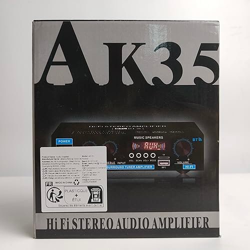 AK35 Mini Bluetooth 5.0 Stereo Digital Amplifier 300 W HiFi Power Amplifier with Bass, Treble Tuner for Home Speaker - Image 7