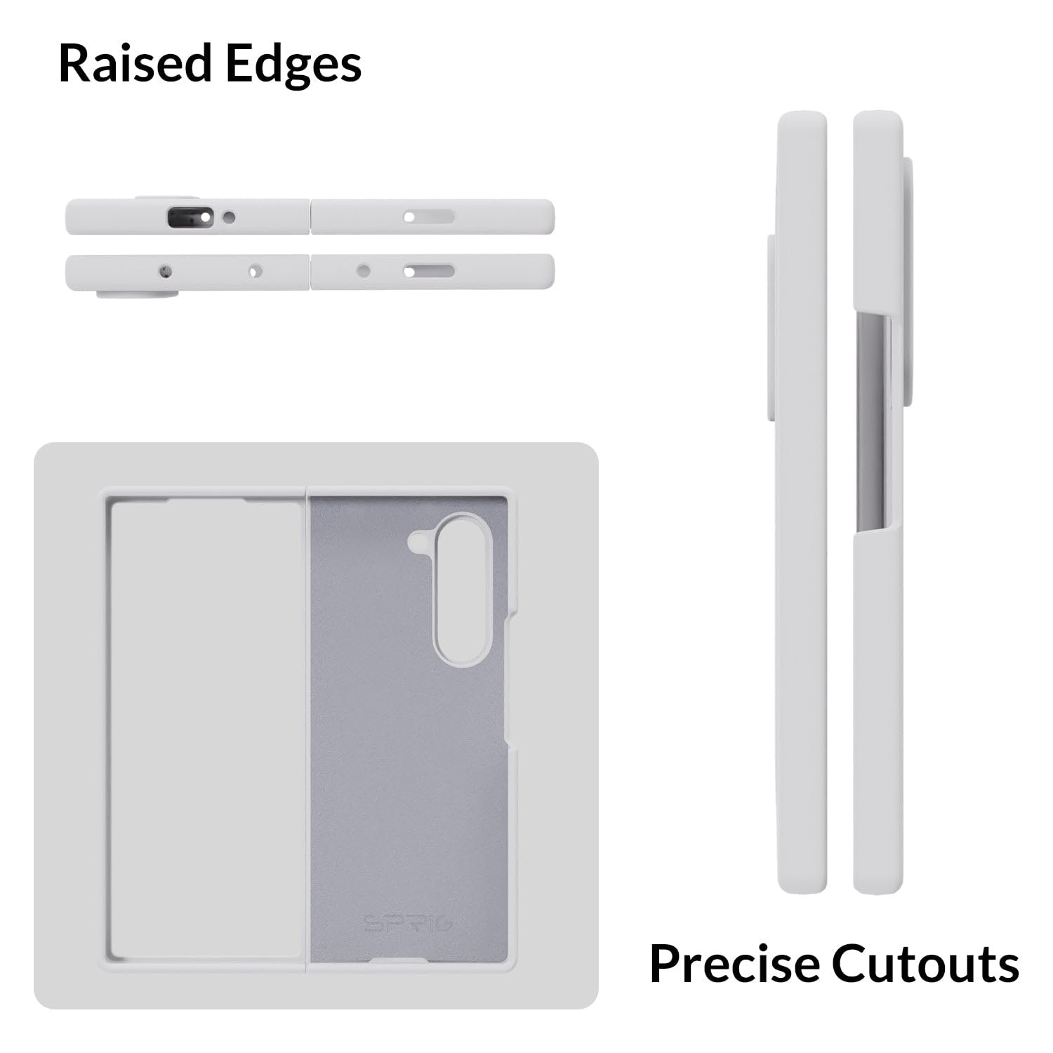 SPRIG Compatible with Samsung Galaxy Z Fold 6 Premium SilkTone Back Cover Drop Tested Shock Proof Mobile Case for Men, Women, Boys and Girls with Camera Protection (White) - Image 6