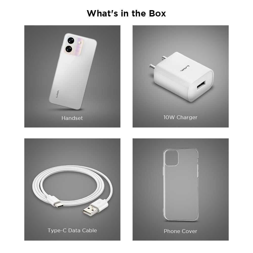 Lava O3 (Glossy White, 3 GB RAM, 64 GB Storage) | Biggest 6.75" HD+ Display | 13MP AI Dual Rear Camera | 5000 mAh Battery | Secure Face Unlock | Fingerprint Reader | Charger & Phone-Cover in Box - Image 3