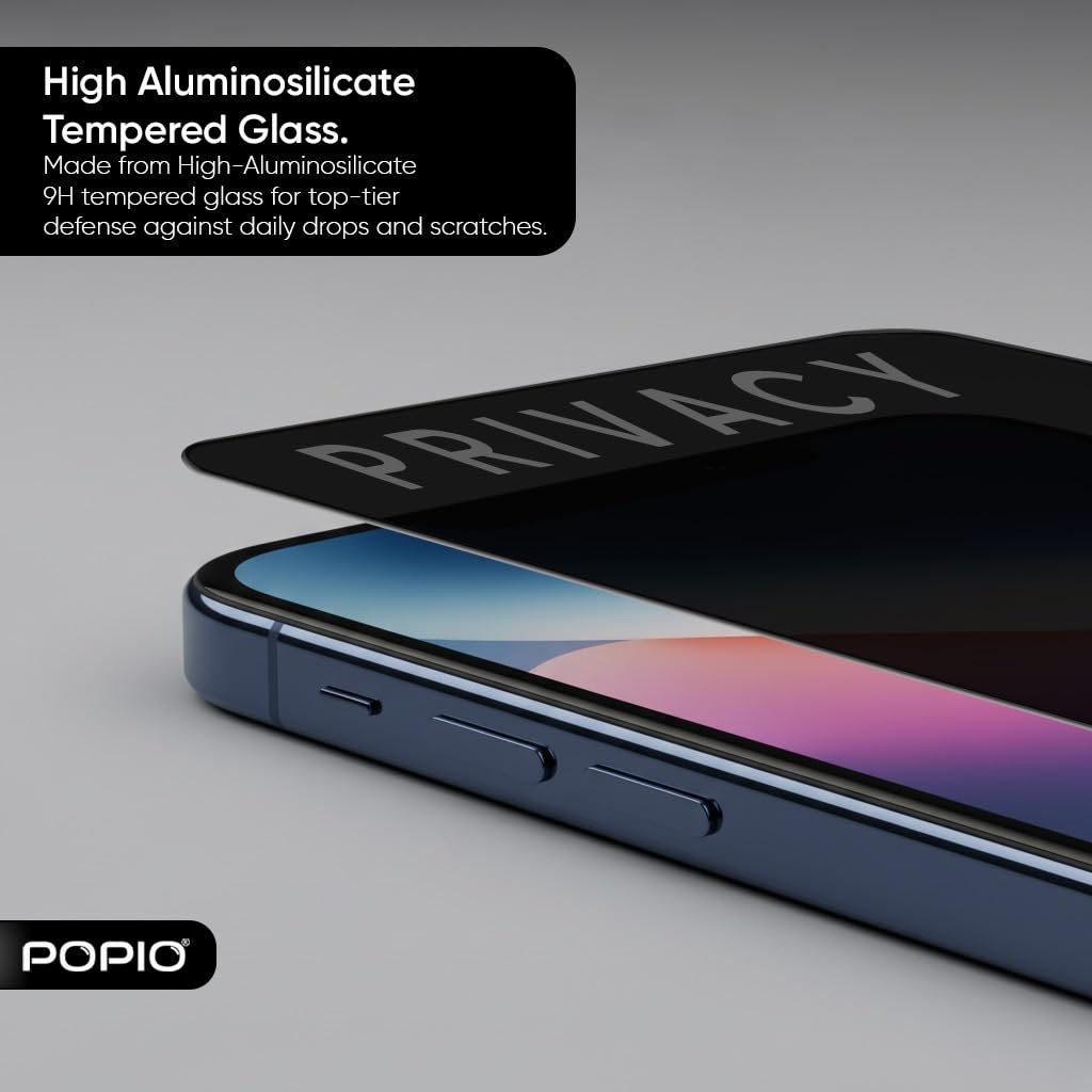 POPIO Privacy Military-Grade Tempered Glass for iPhone Air – Anti Spy Screen Protector Guard (Pack of 1) - Image 4