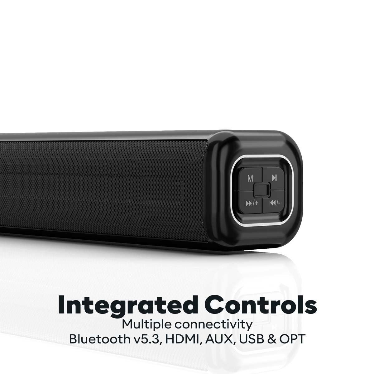 GOVO GoSurround 955 | 200W Sound bar, 5.1 Channel Home Theatre, Mega subwoofer, HDMI, Opt, AUX, USB & Bluetooth, 3 Equalizer Modes, Stylish Remote & LED Display (Black) - Image 2