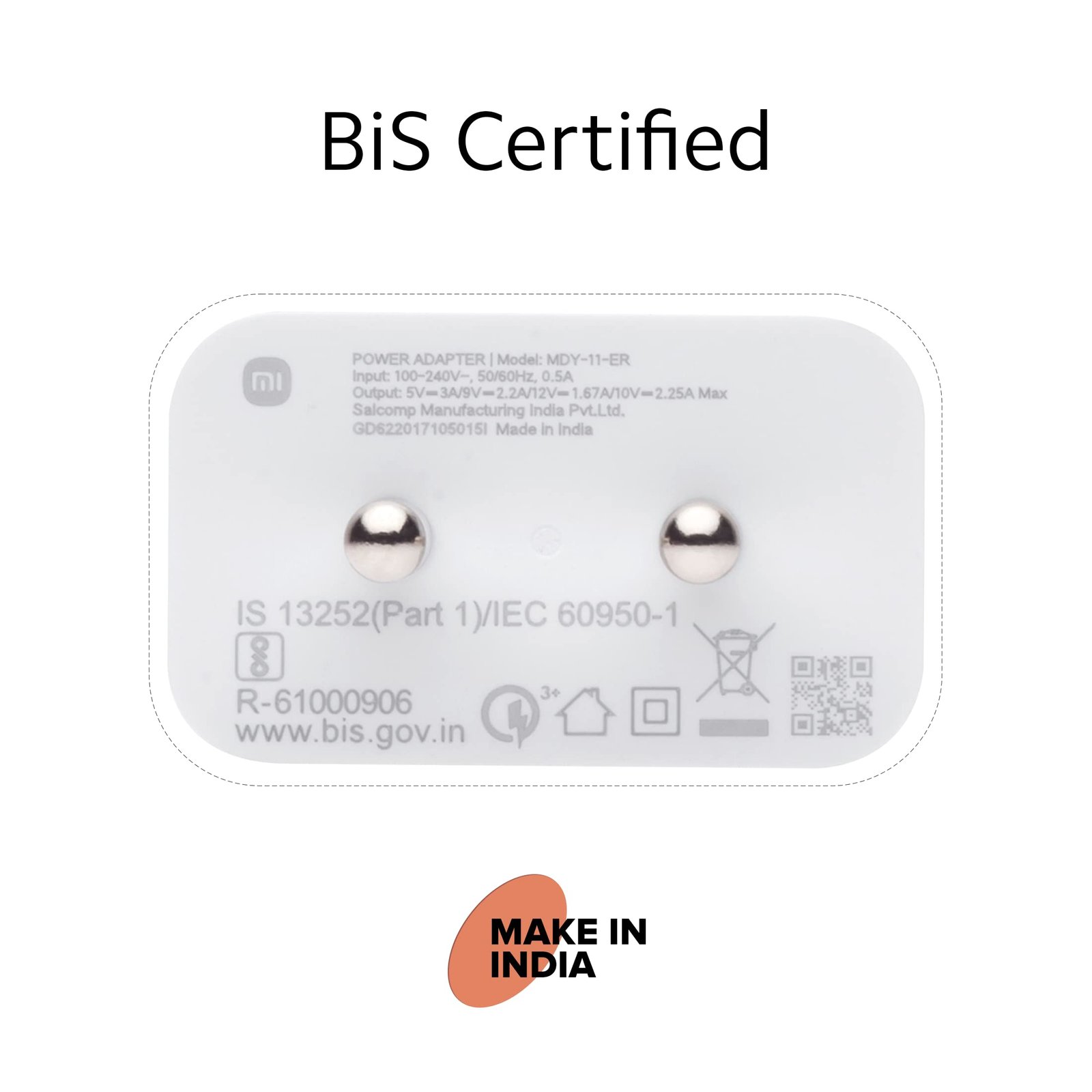 MI Xiaomi 22.5W Fast Charger with USB-C Cable, Quick Charge 3.0 Power Adapter Compatible with Redmi Note Series, Poco, Mi, Any Type C Devices - with Power Delivery (White) - Image 2