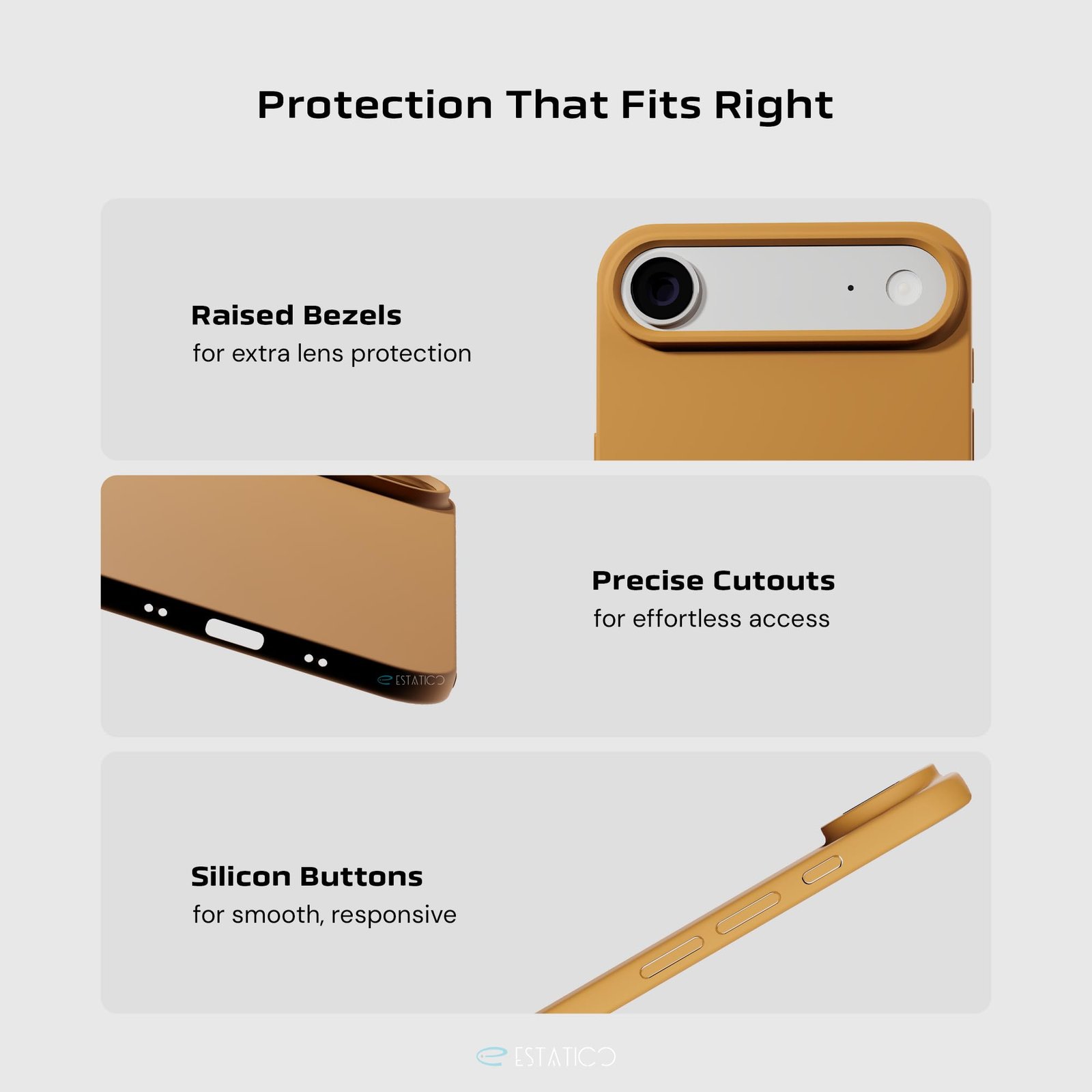 ESTATICO Cloud Matte Back Cover Compatible with iPhone 17 Air (Dust Gold) | Feather-Light TPU Protection | Shockproof & Anti-Slip | Smooth Soft-Touch Finish | Slim & Durable Design - Image 5