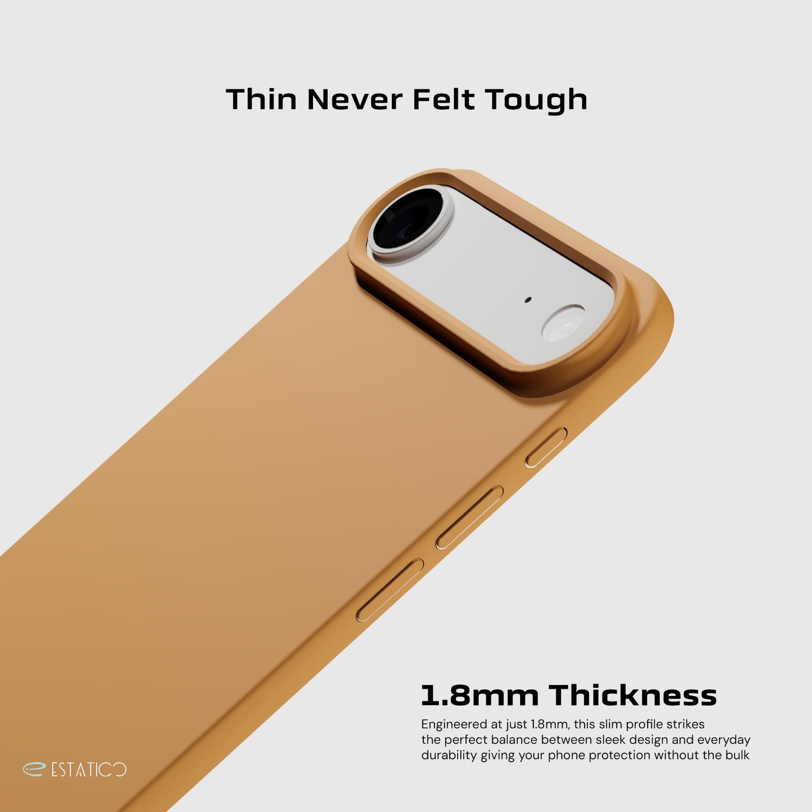 ESTATICO Cloud Matte Back Cover Compatible with iPhone 17 Air (Dust Gold) | Feather-Light TPU Protection | Shockproof & Anti-Slip | Smooth Soft-Touch Finish | Slim & Durable Design - Image 7
