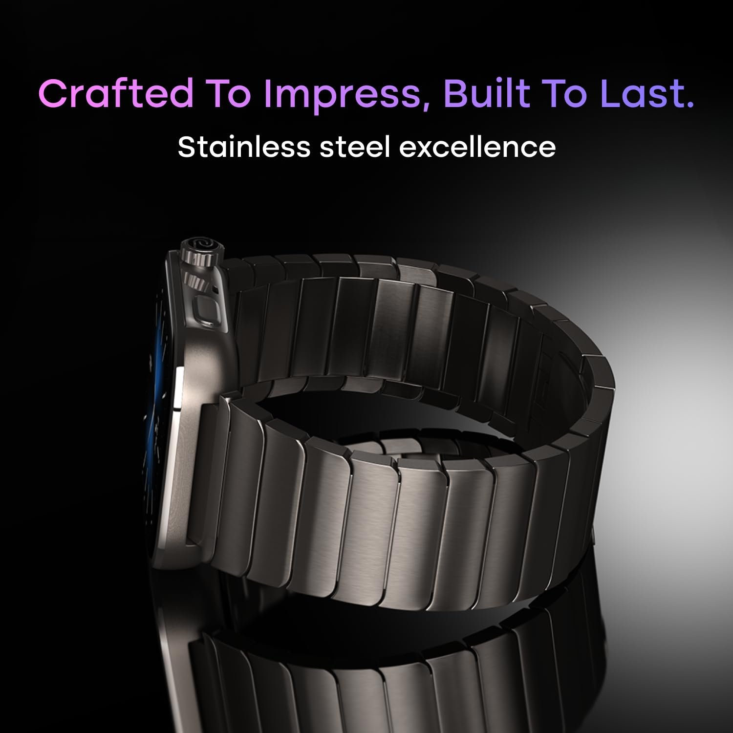 Noise Pro 6 Max Smart Watch:Intelligent with Noise AI, Endless AI Watch Faces, AI Companion, 1.96” AMOLED, Stainless Steel Build, Built-in GPS, 5 ATM, EN2 Processor, for iOS & Android(Chrome Black) - Image 7