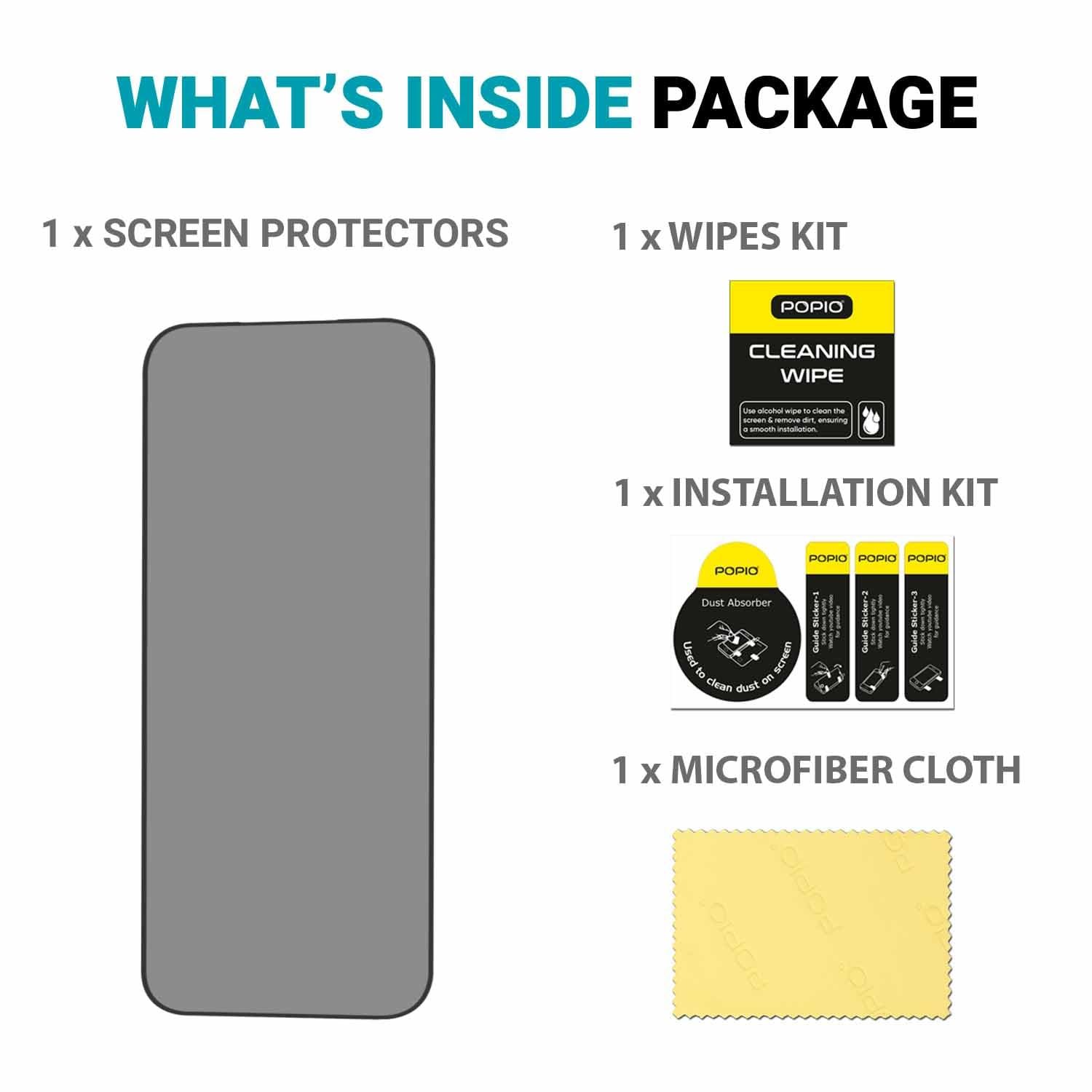 POPIO Privacy Military-Grade Tempered Glass for iPhone Air – Anti Spy Screen Protector Guard (Pack of 1) - Image 2