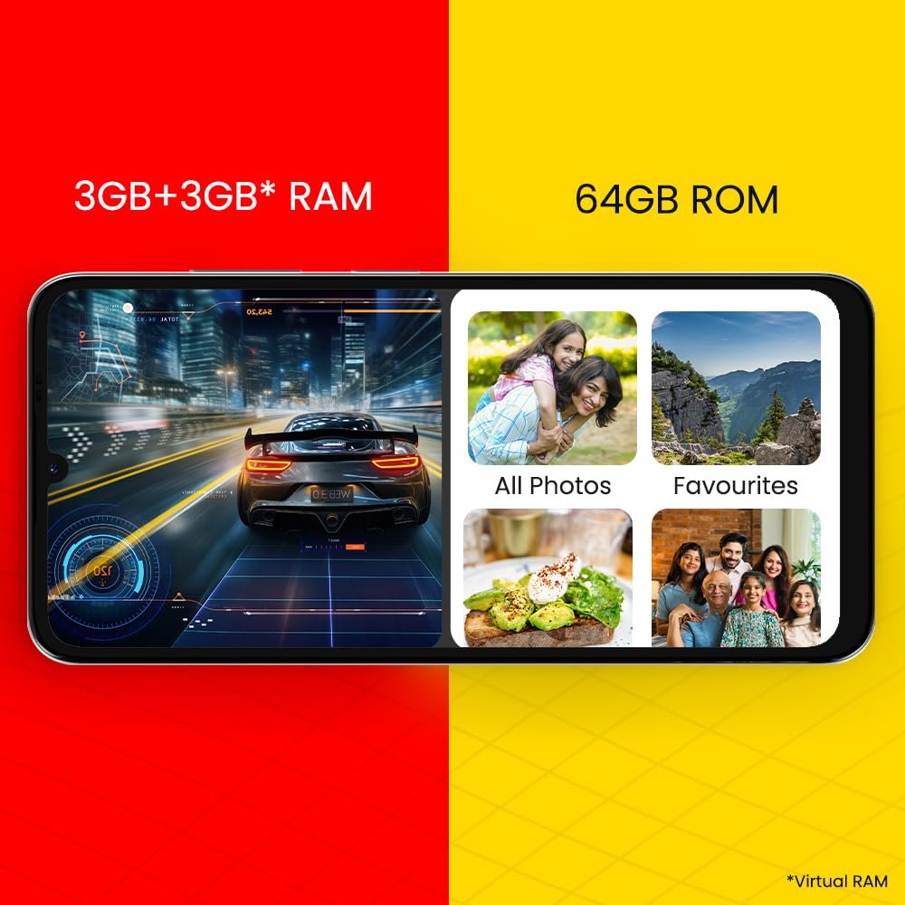 Lava O3 (Glossy White, 3 GB RAM, 64 GB Storage) | Biggest 6.75" HD+ Display | 13MP AI Dual Rear Camera | 5000 mAh Battery | Secure Face Unlock | Fingerprint Reader | Charger & Phone-Cover in Box - Image 4