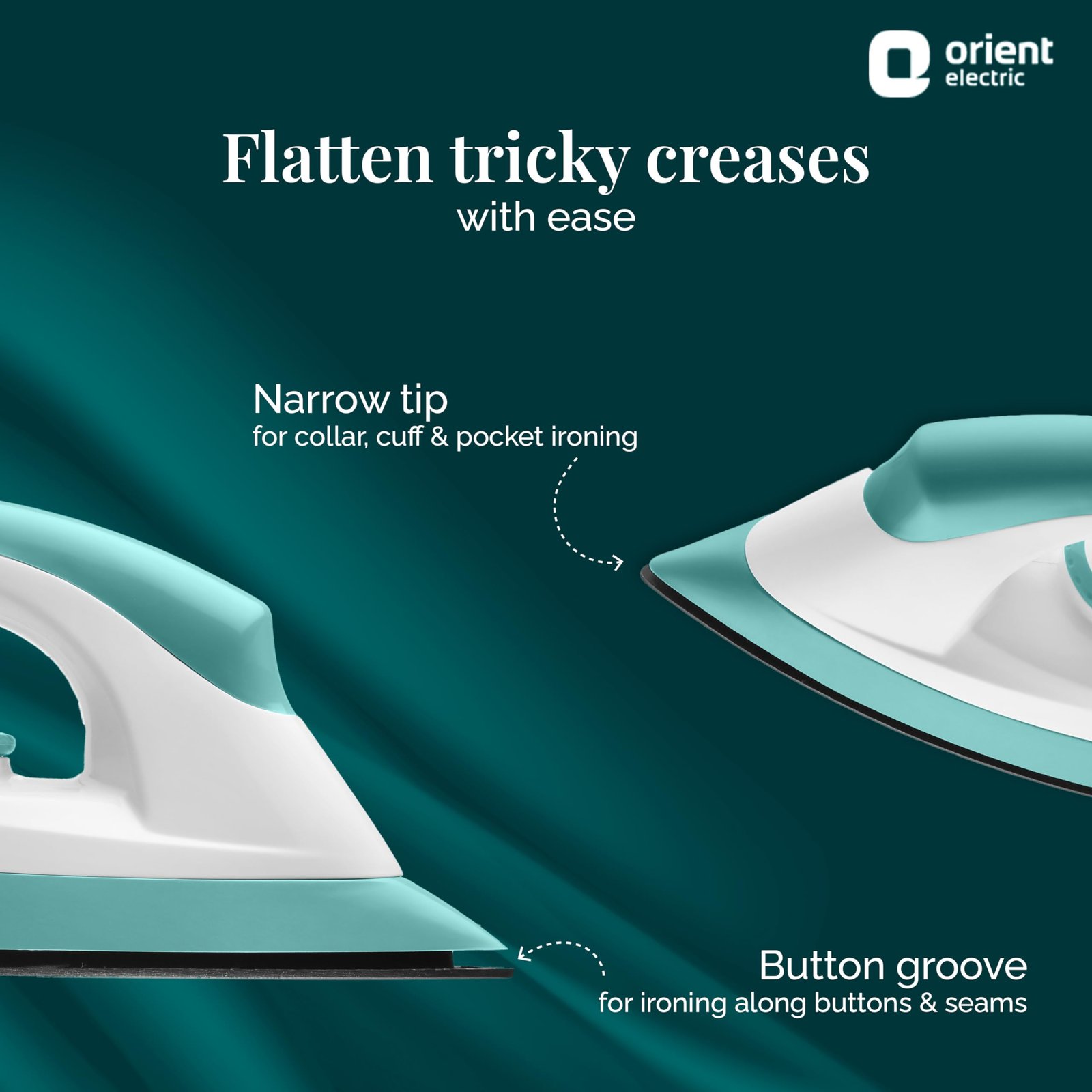 Orient Electric Fabrijoy 1000 Watt Dry Iron for clothes with Weilburger Non Stick Soleplate coating | 5 level safety| 2 Years Replacement Warranty by Orient - Image 3