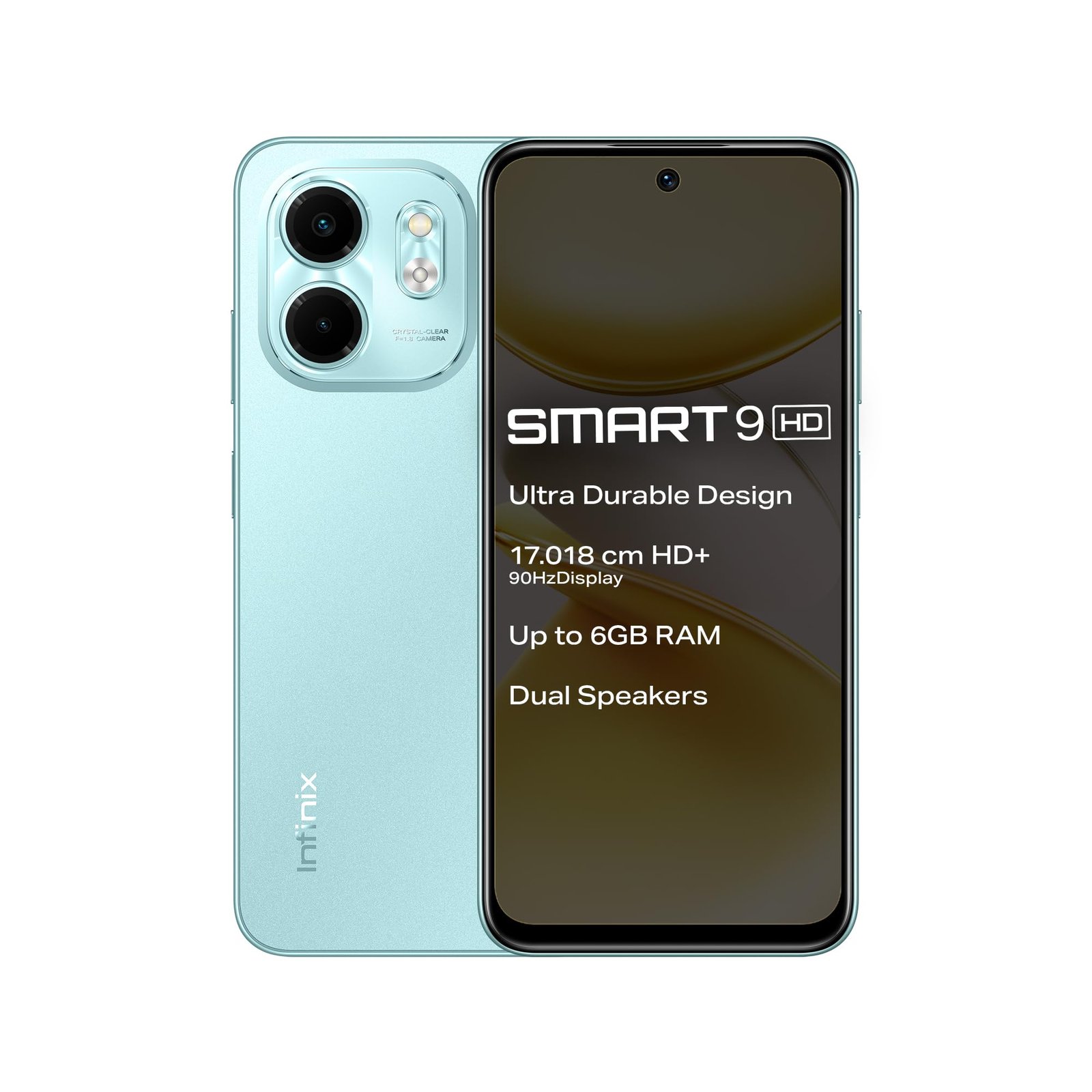 Infinix Smart 9 HD (Mint Green, 3GB RAM, 64GB Storage) | 250K+ Drop Tests | 90Hz Punch Hole Display | 5000mAh Battery