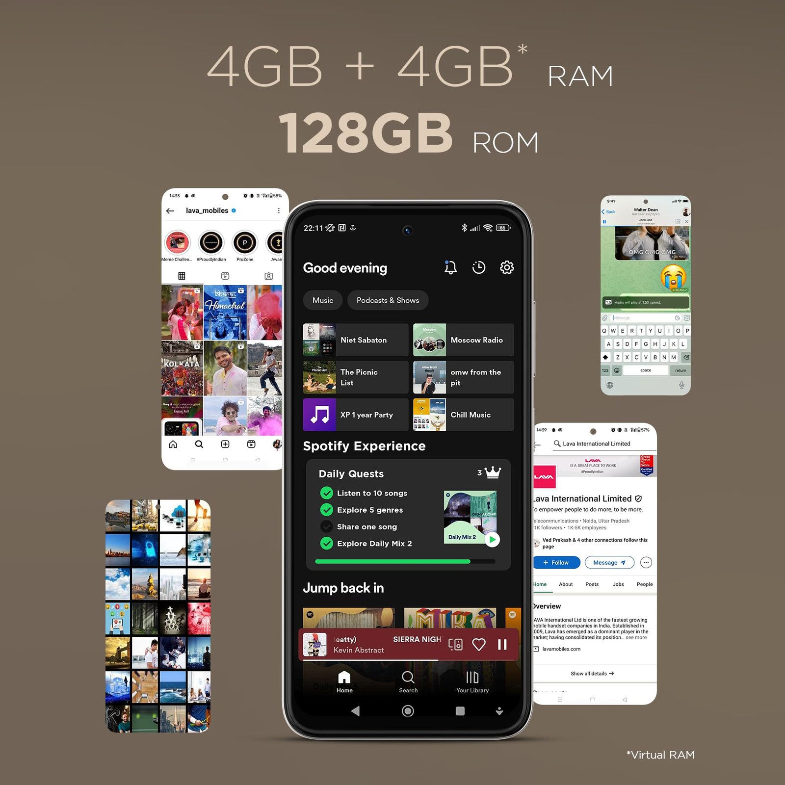 Lava Bold N1 Pro (Titanium Gold, 4 GB RAM, 128 GB Storage)| Bigger 6.67" HD+ IP54 Display | 120 Hz Refresh Rate | 50 MP AI Triple Rear Camera | 8 MP Front Camera| 5000 mAh Battery | Charger in Box - Image 6