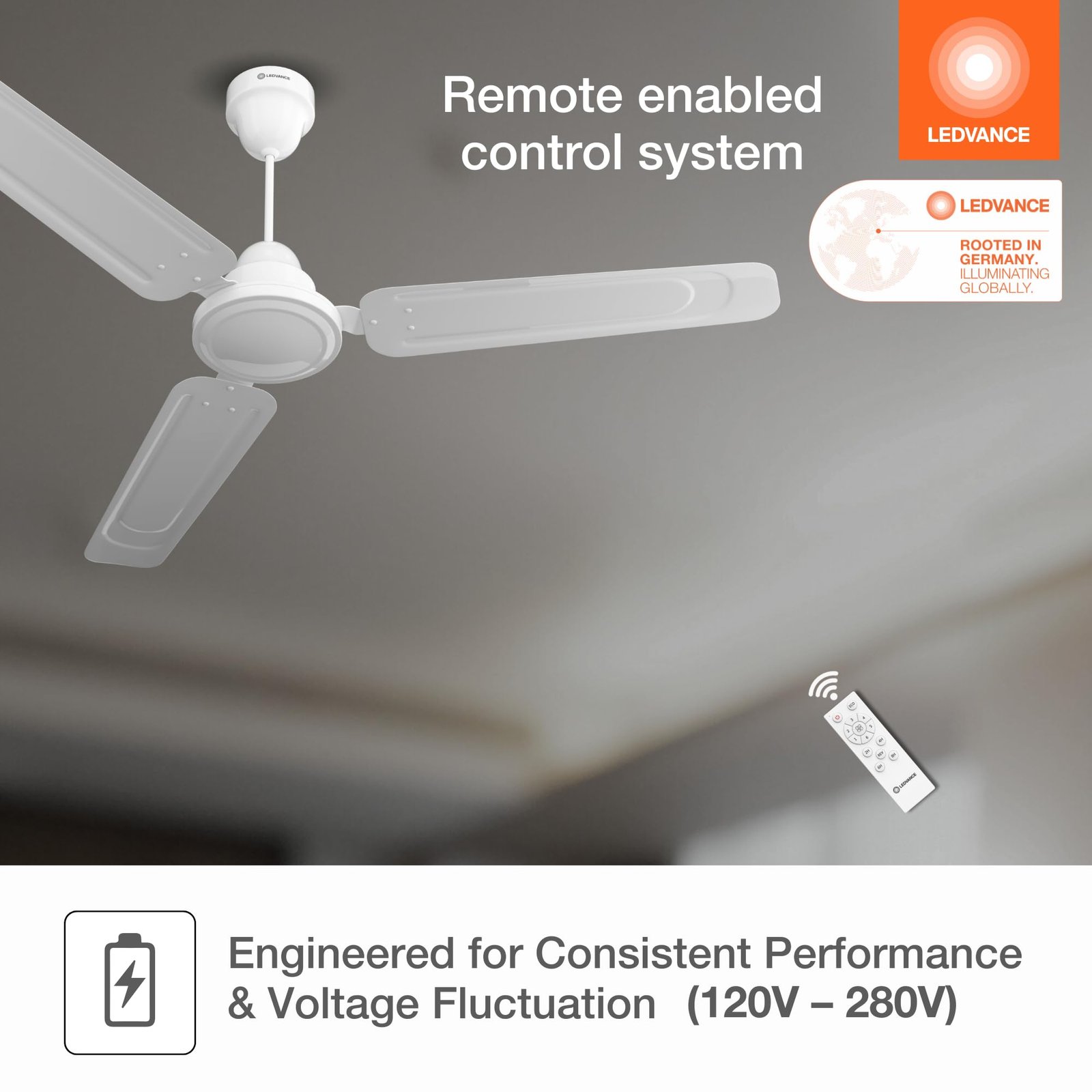 LEDVANCE Aero Master Neo 1200mm Ceiling Fan for Living Room | BLDC Fan | BEE Star Rated Energy Efficient Fan | 2X Runtime on Inverter | High Air Delivery | Operates Silently | 3 Year Warranty (White) - Image 5