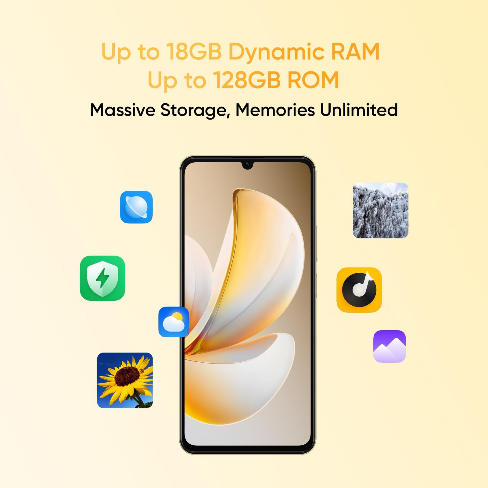 realme NARZO 80 Lite 4G (Beach Gold, 4GB+64GB) | 6300mAh Segment's Biggest Battery | 7.94mm Slim Design | 300% Ultra Volume | Pulse Light: 9 Colors, 5 Glow Modes | Ai Assist - Image 11