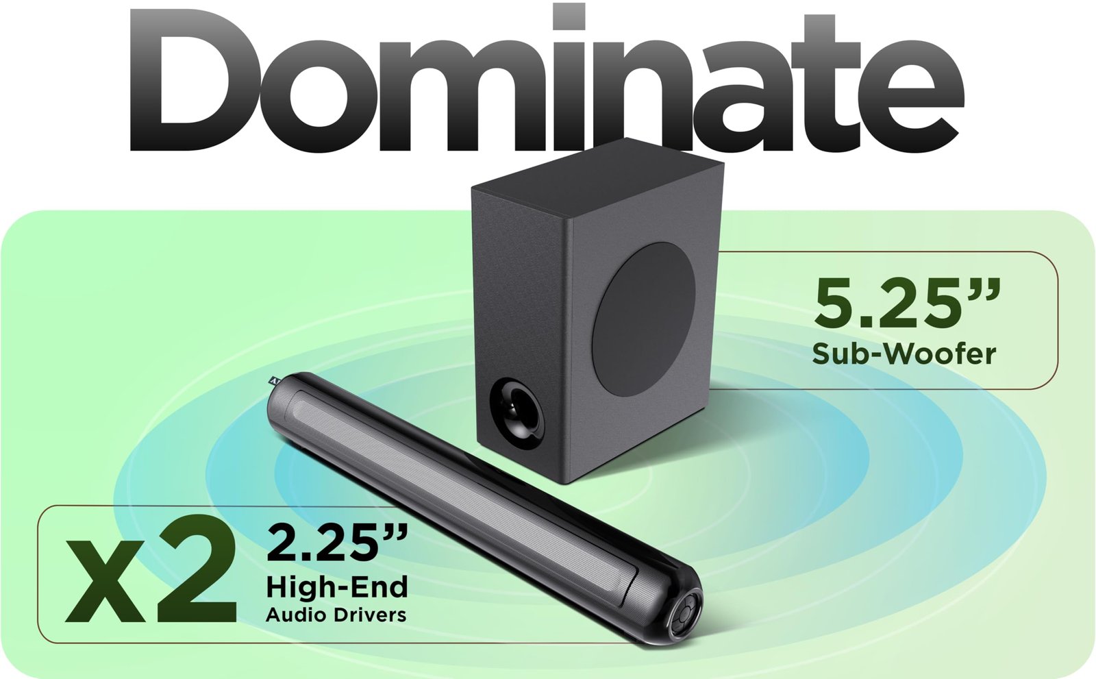 AKAI Soundbar Home Theatre 100W with Remote - 1 Year Warranty | 2.1 Channel Sound Bar with 5.25" Sub-Woofer | HDMI ARC, V5.3 Bluetooth, USB, Aux Input | Supports TV, PC & Smartphone (SigmaX-100) - Image 6