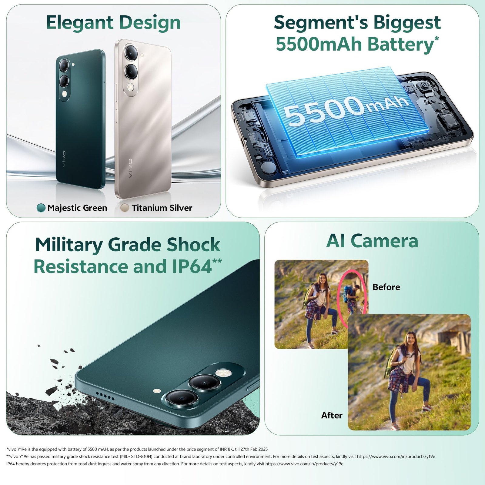 Vivo Y19e (Titanium Silver, 4GB RAM, 64GB Storage) with No Cost EMI/Additional Exchange Offers |with Charger - Image 5