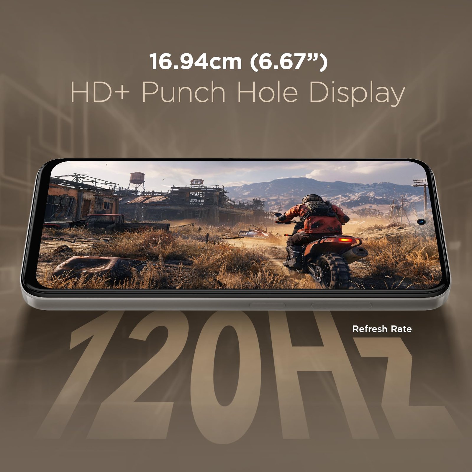 Lava Bold N1 Pro (Titanium Gold, 4 GB RAM, 128 GB Storage)| Bigger 6.67" HD+ IP54 Display | 120 Hz Refresh Rate | 50 MP AI Triple Rear Camera | 8 MP Front Camera| 5000 mAh Battery | Charger in Box - Image 5