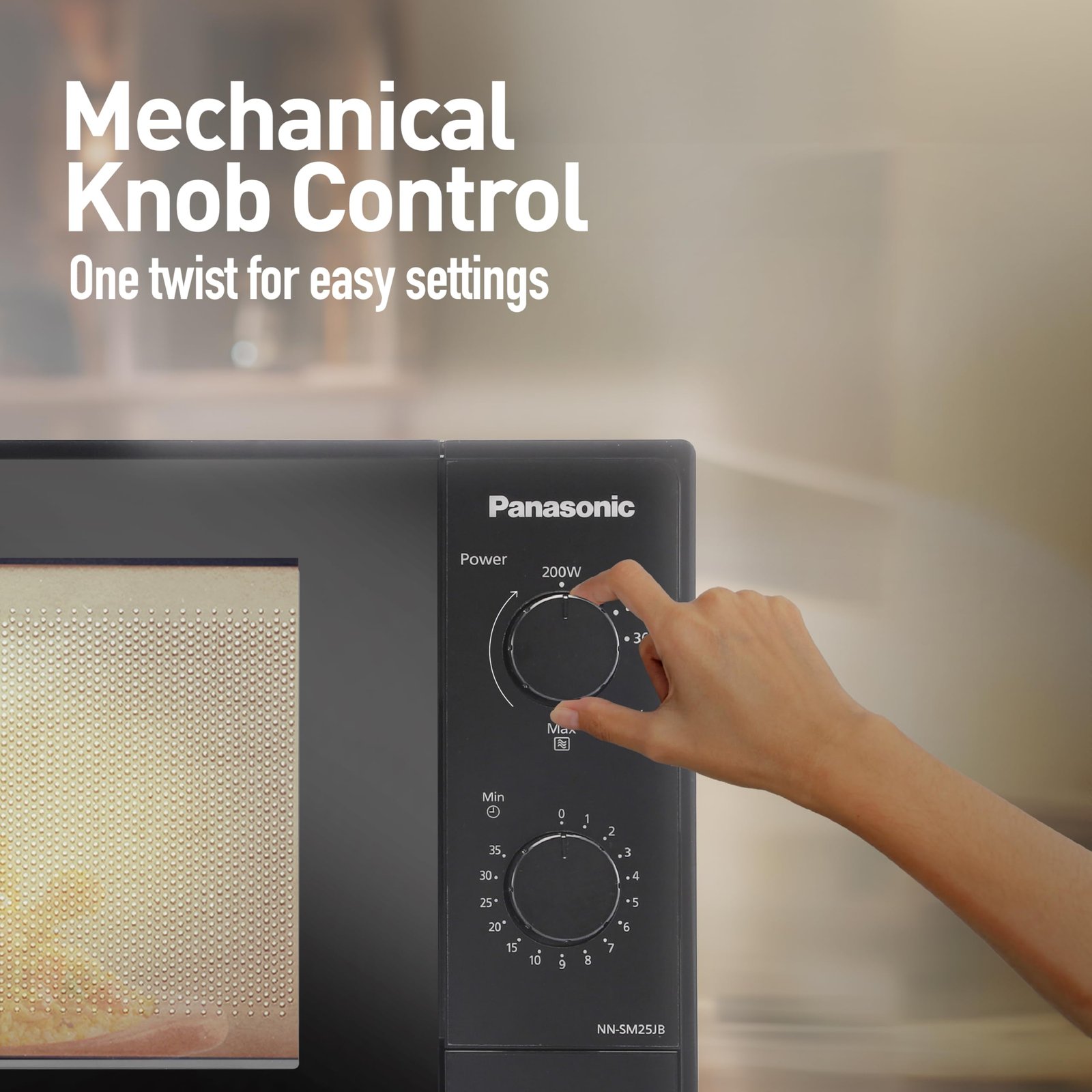 Panasonic 20L Solo Microwave Oven (NN-SM25JBFDG,Black) - Image 2