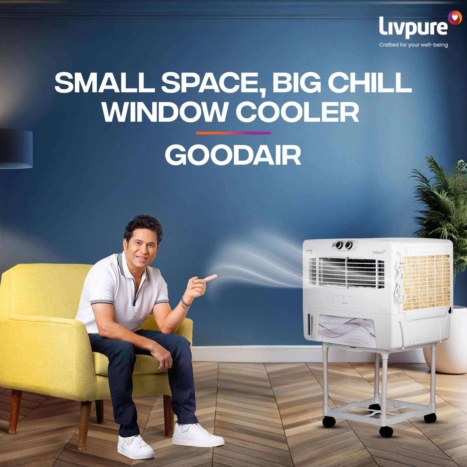 Livpure GoodAir Window Air Cooler-52 L with High Air Delivery | 190-Watt Motor with Overload Protection | Inverter Compatibility | Woodwool Cooling Pads | 2 Yrs Warranty on Motor - Image 6