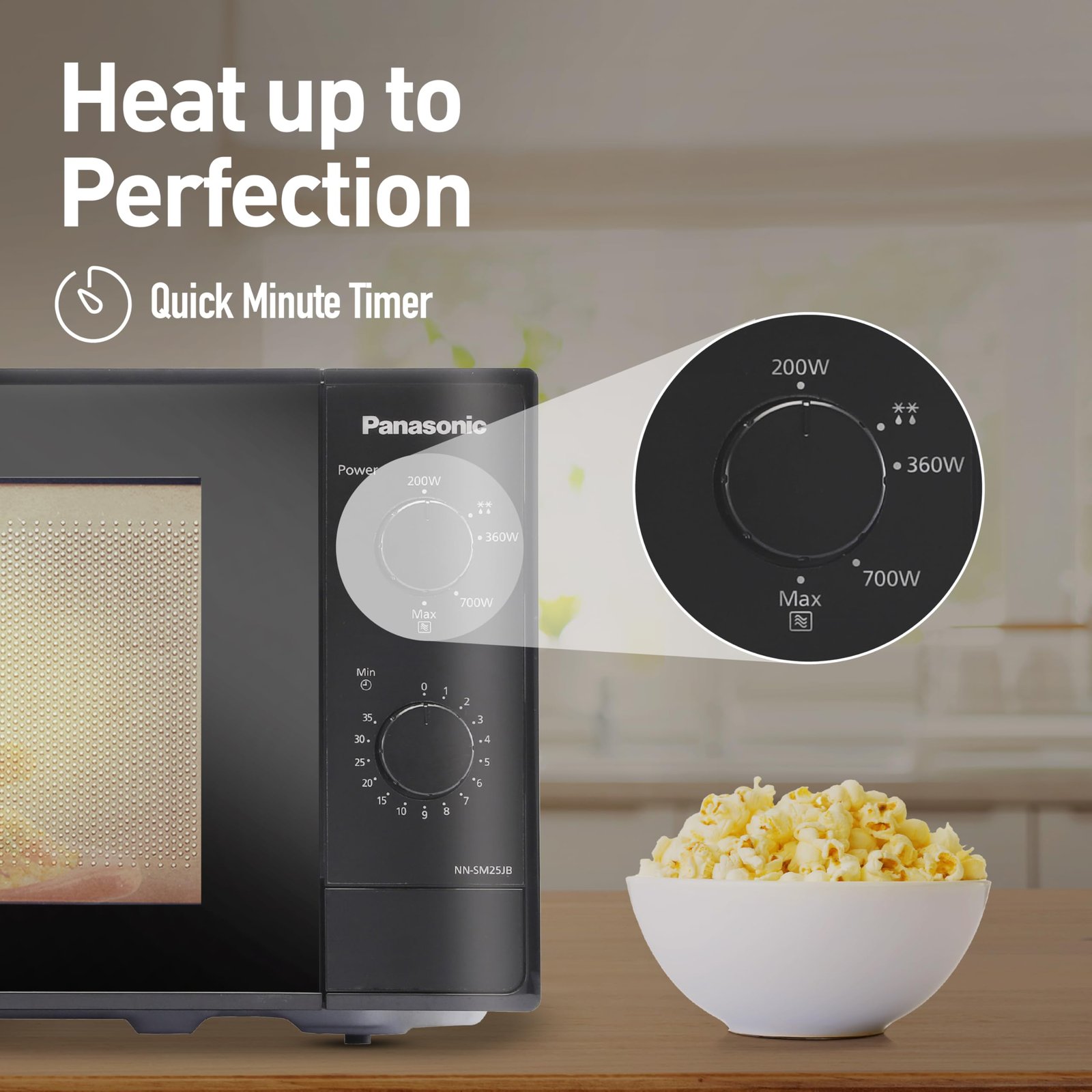 Panasonic 20L Solo Microwave Oven (NN-SM25JBFDG,Black) - Image 6