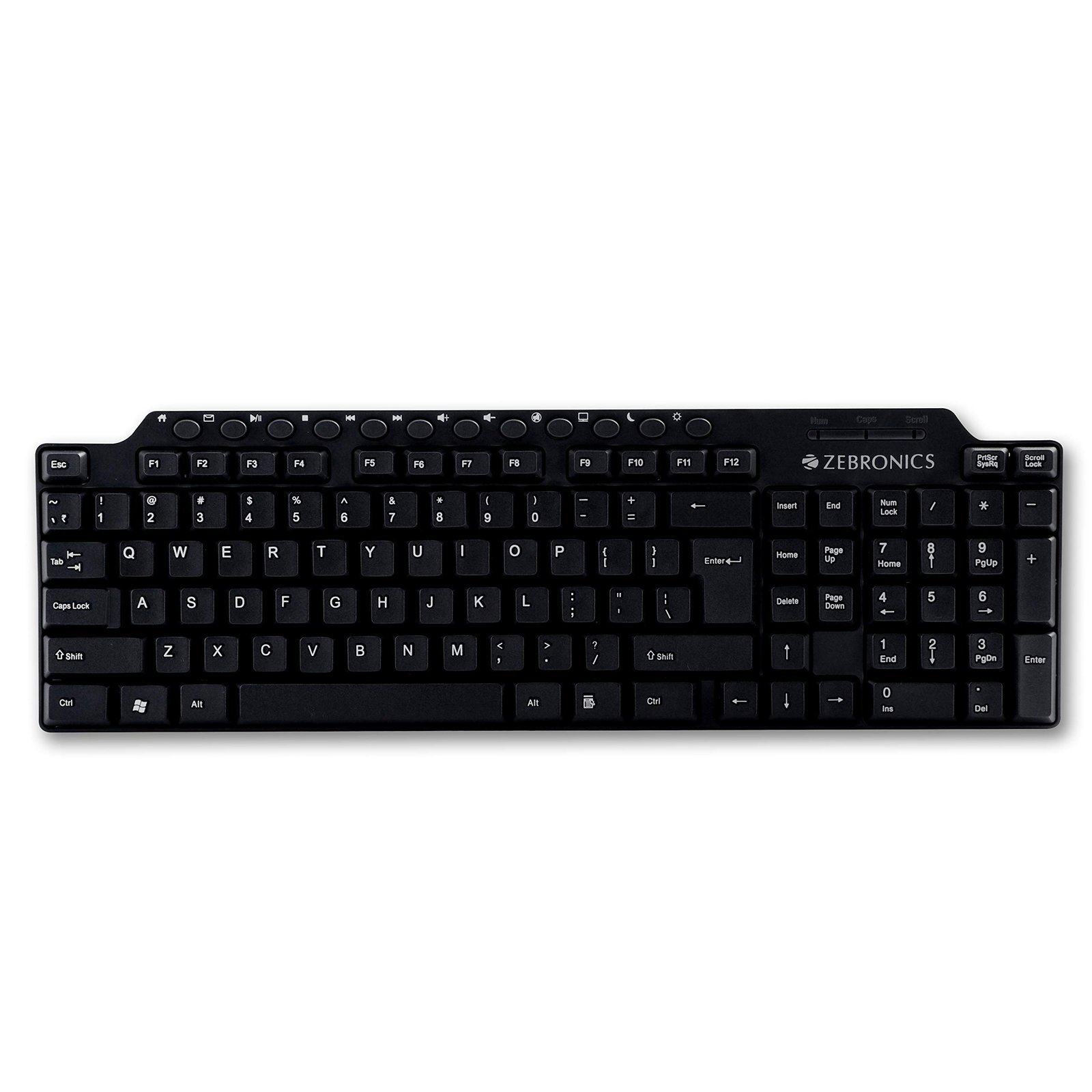 ZEBRONICS ZEB-KM2100 Multimedia USB Keyboard Comes with 114 Keys Including 12 Dedicated Multimedia Keys & with Rupee Key - Image 6