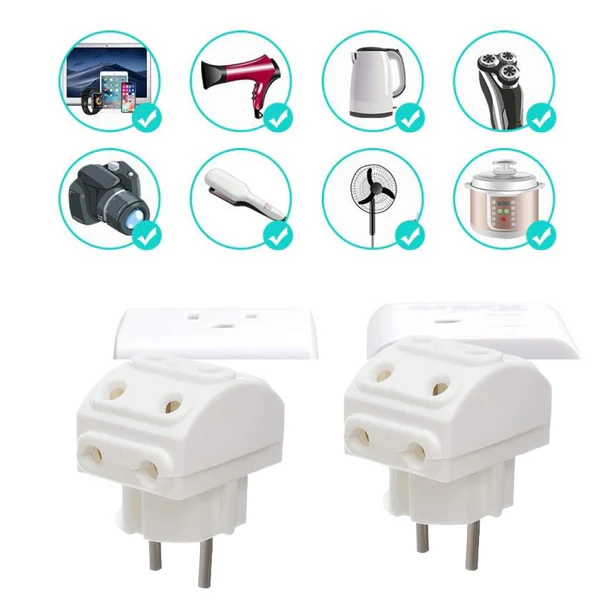 5-Way 2 Pin Multi-Plug Socket / Converter (1 Pc) - Image 3