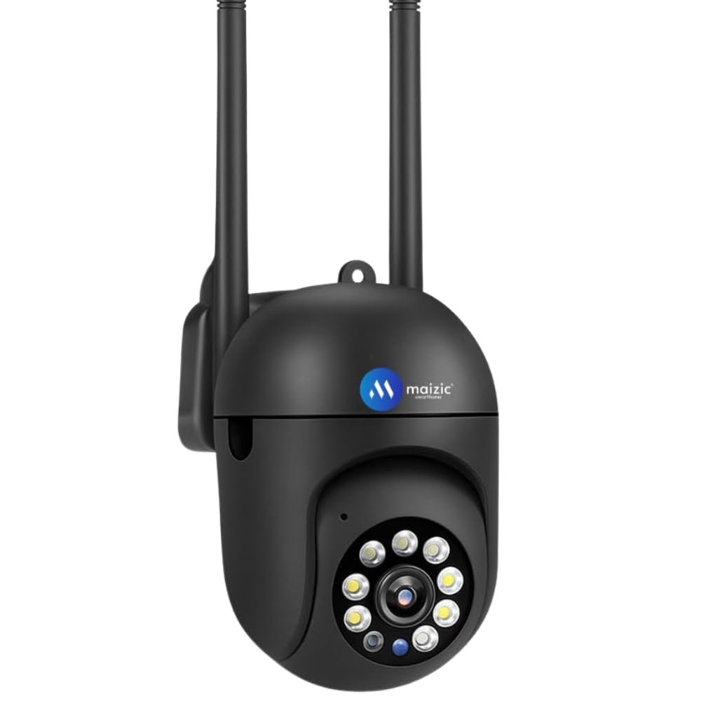 2K 3MP Full HD Wi-Fi CCTV Camera for Home | 360 Wireless Indoor Security Cam with AI Human Detection, Motion Tracking, Night Vision, 2-Way Audio | Mini FX (Black)