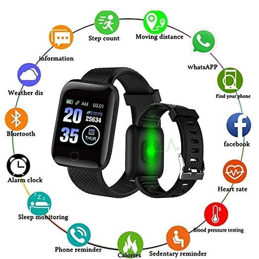 D116 Fitness Smart Band Activity Tracker Smartwatch with Sleep Monitor, Step Tracking, Heart Rate Sensor for Men, Women, Kids (Black) - Image 7