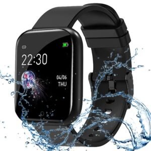 Smart Watch for Kids, Men, Boys, Girls, and Women, ID116 Plus 2025, Latest for Android and iOS Phones, IP68 Waterproof with Daily Activity Tracker, Heart Rate Sensor, Sleep Monitor - Black