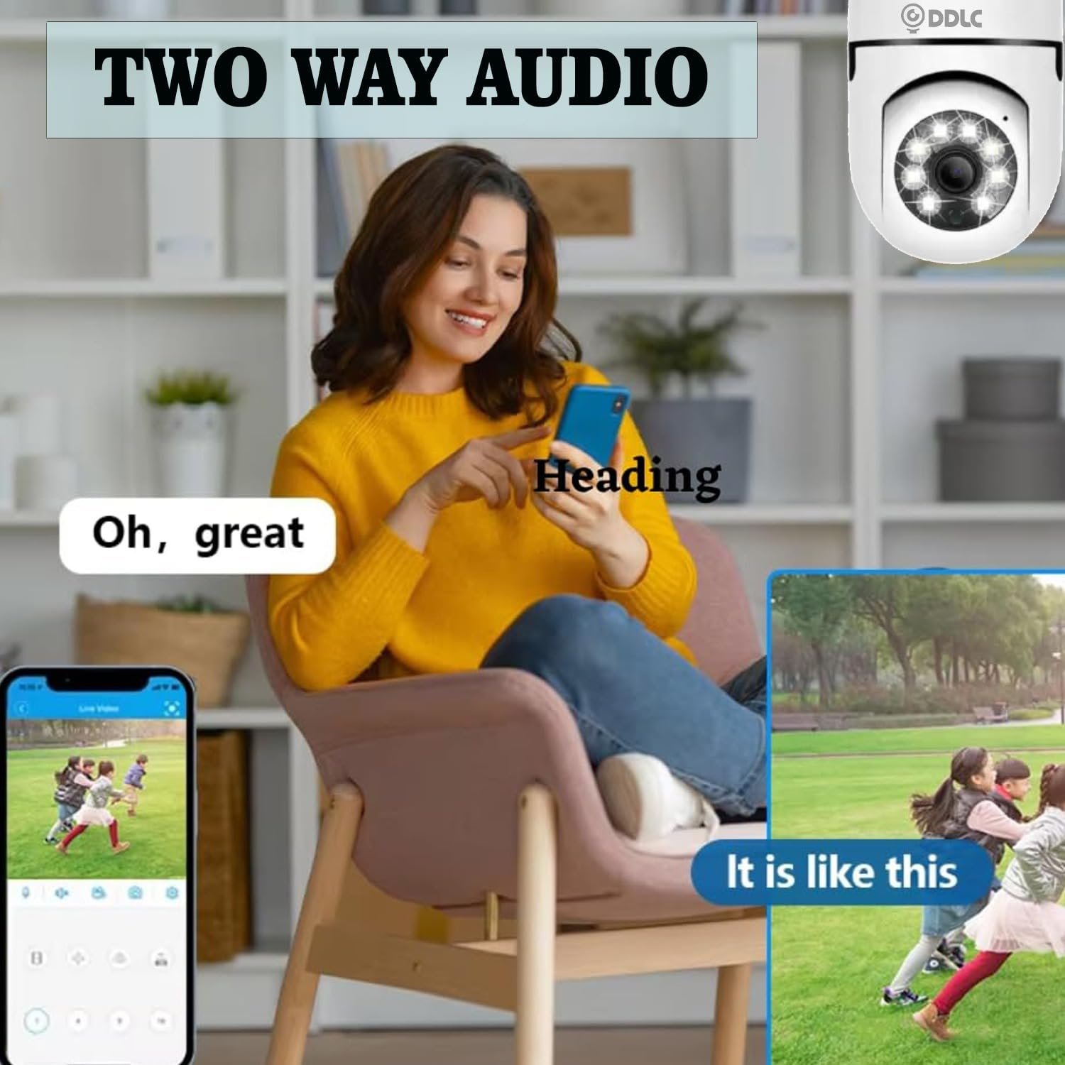 4MP WiFi Light Bulb Camera for Home Office | 360° Rotation | Color Night Vision | Motion Detection | Two Way Audio | Wireless Home Security with Mobile App V380 Pro (Light Bulb Camera) - Image 8