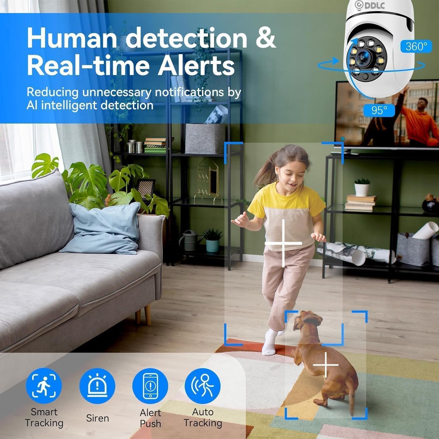 4MP WiFi Light Bulb Camera for Home Office | 360° Rotation | Color Night Vision | Motion Detection | Two Way Audio | Wireless Home Security with Mobile App V380 Pro (Light Bulb Camera) - Image 3