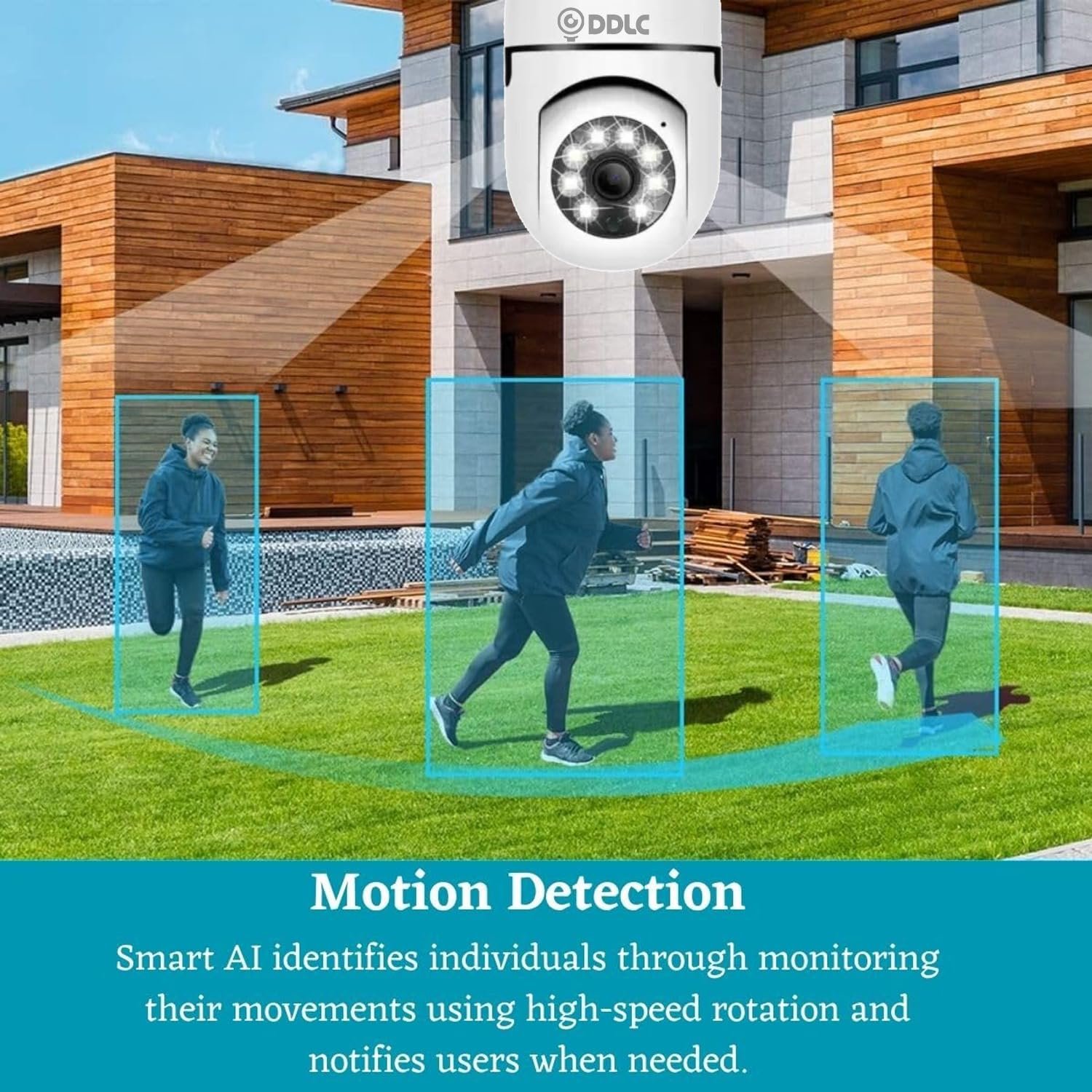 4MP WiFi Light Bulb Camera for Home Office | 360° Rotation | Color Night Vision | Motion Detection | Two Way Audio | Wireless Home Security with Mobile App V380 Pro (Light Bulb Camera) - Image 7