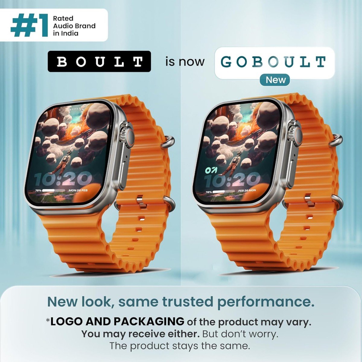 GOBOULT Newly Launched Crown Smart Watch 1.95'' Screen, BT Calling, Working Crown,Zinc Alloy Frame,900Nits Brightness, AI Voice Assistant,SpO2 Monitoring, 120+ Sports Mode (Tangerine) - Image 2